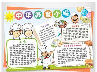中国的美食地图手抄报我爱中国的手抄报