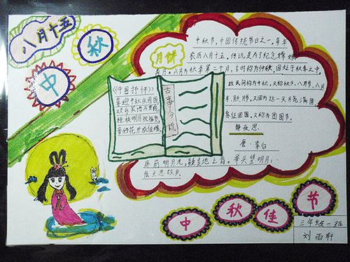 2024最新中秋节手抄报图片大全 24幅 作文100字 三年级手抄报作文
