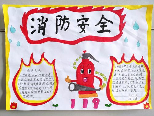 消防安全 人人有责 贺进镇翟家庄中心小学消防安全手抄报展示