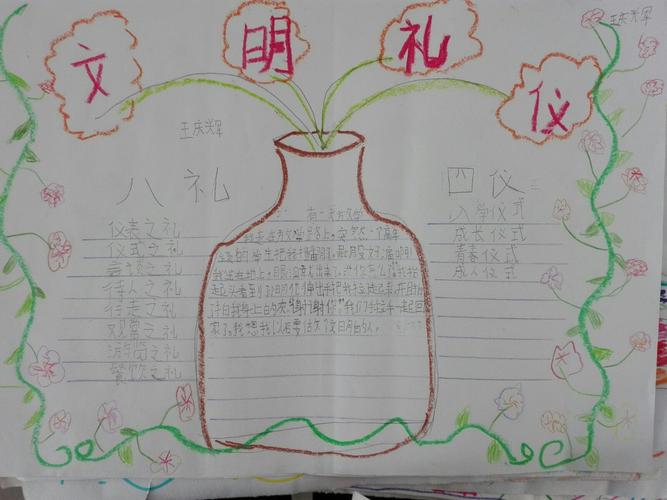 做一个彬彬有礼的好少年 二2班第10期手抄报《礼仪篇》展览