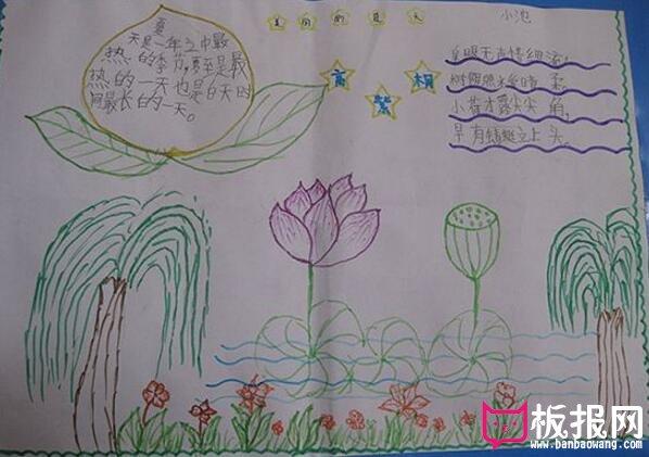 小学生夏天手抄报 夏天手抄报图片