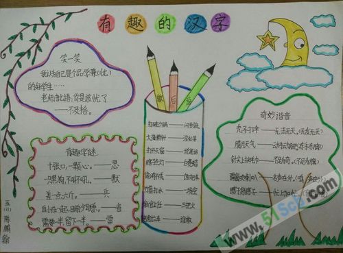 关于汉字的手抄报图片大全与内容