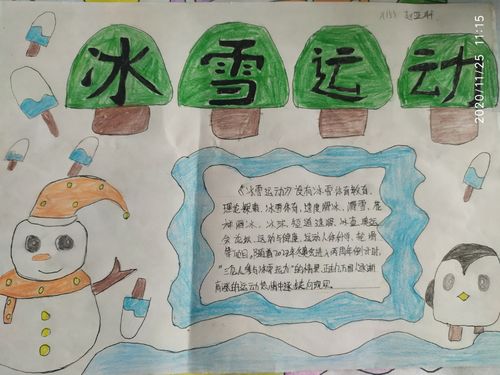 一中附中冰雪运动知识进校园手抄报活动