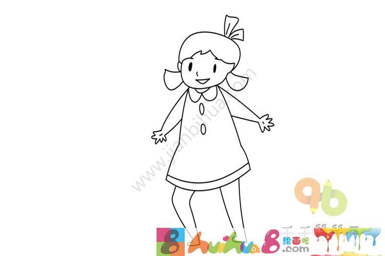 可爱小女孩人物简笔画步骤图片大全画画的小女孩简笔画手抄报手抄报简