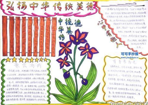 传承孝道美德争做孝心少年手抄报 美德少年手抄报