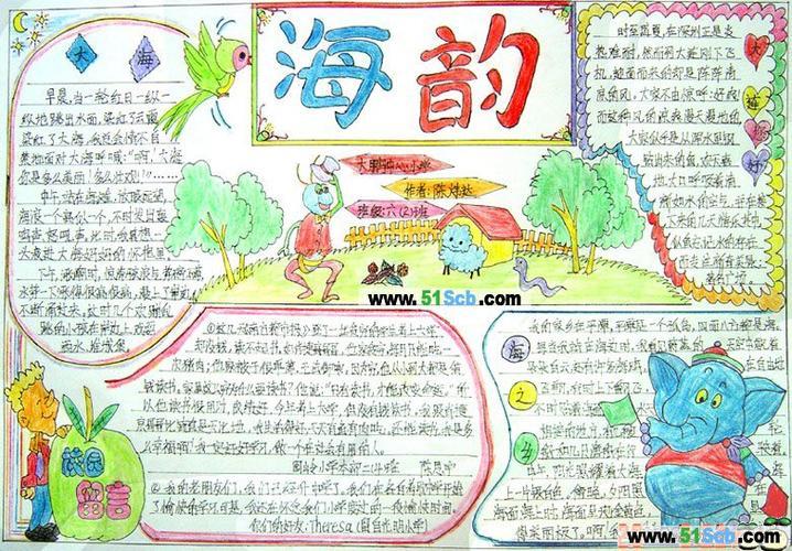 关于文海拾贝的手抄报 诗海拾贝手抄报海洋文化的创意手抄报 关于文化
