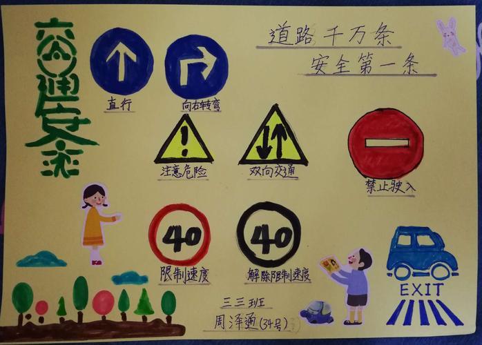 关于交通路标指示牌的手抄报交通手抄报