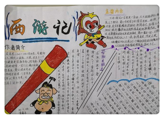 七7班《西游记》主题手抄报