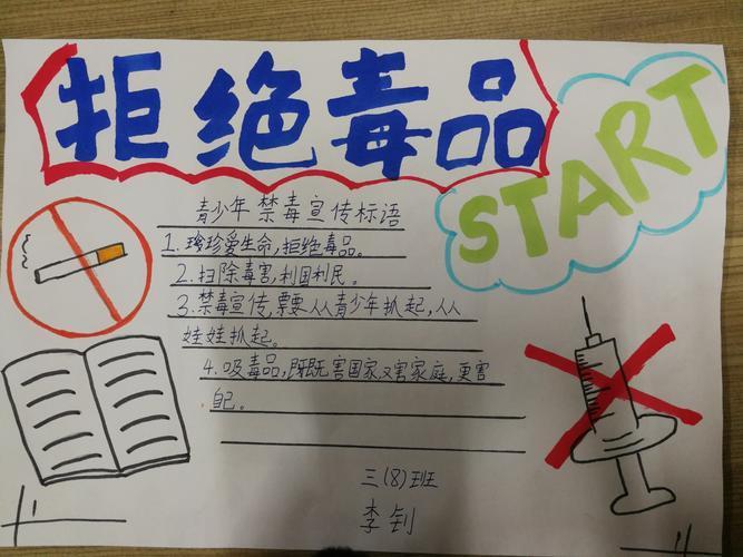 小学小学生画的禁毒手抄报小学生禁毒手抄报