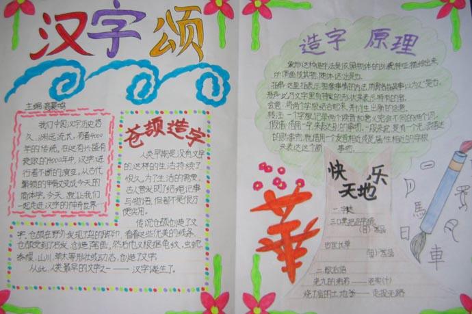 汉字的演变手抄报模版 有趣的汉字 主编: 班级: 汉字的起源: 有趣的
