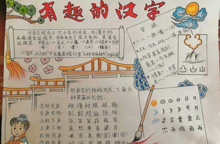 汉字的手抄报语文手抄报之汉字奥秘 汉字文化汉字是世界上使用人口最