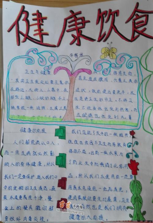 饮食健康手抄报图片