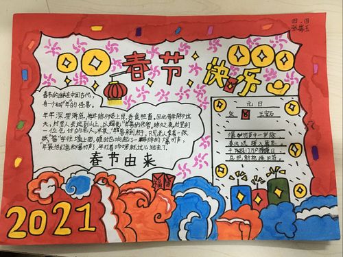 围子小学4.4寒假优秀作业展示 春节手抄报