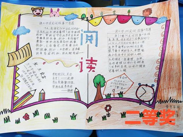 书海勤拾慧小报展芳华春华学校小学部阅读手抄报比赛小学生快乐读书手