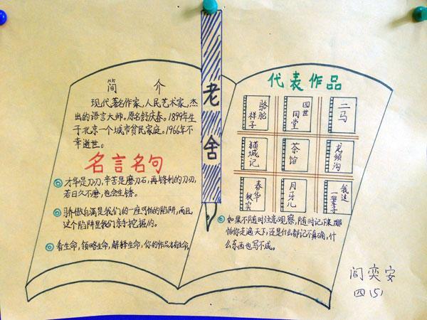 关于老舍手抄报 关于手抄报