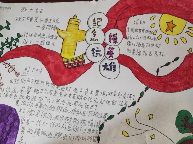 学生们利用了自己周末的空闲时间 以纪念抗美援朝手抄报的形式 表达
