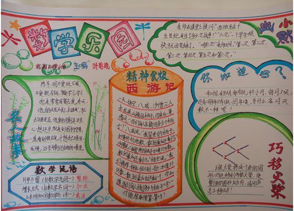 小学生数学手抄报小学生数学手抄报四年级