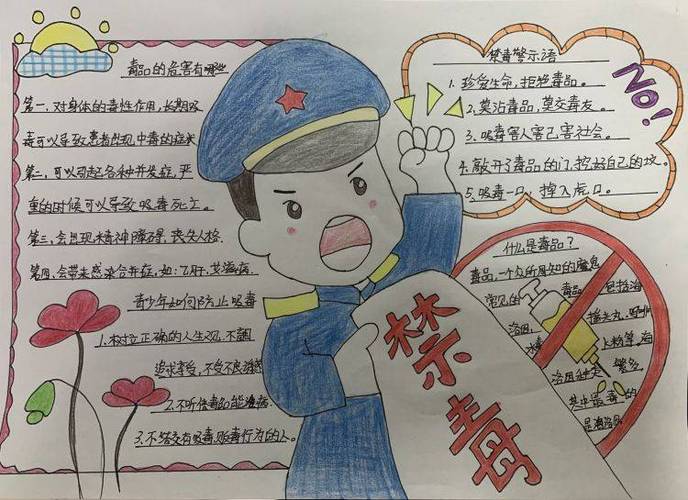 潍坊外国语小学开展禁毒手抄报活动 教育