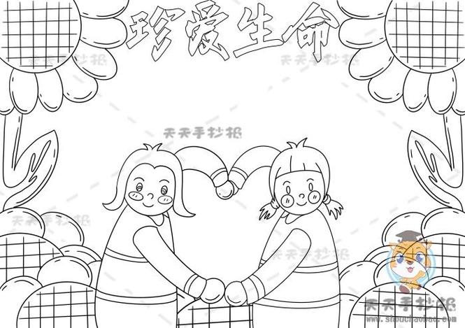 生命的图片简笔画手抄报珍爱生命的手抄报