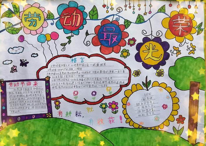 爱劳动劳动美的手抄报 爱劳动手抄报手抄报画的是画书写的是文字但更