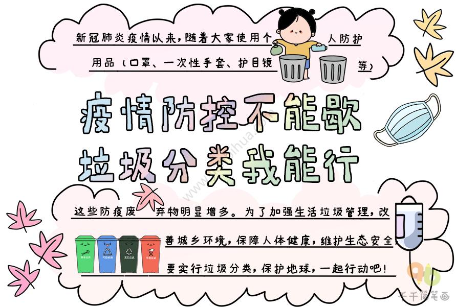 疫情防控不能歇垃圾分类我能行手抄报