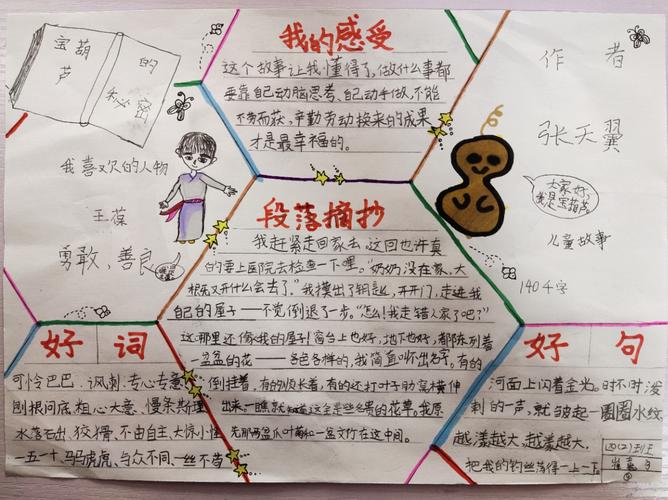 崔嘉宁是制作手抄报中最用功的同学 反复修改了很多遍 一次比一次有