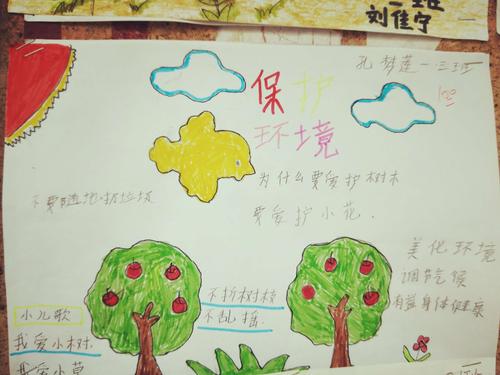 龙子湖小学一三实践作业:保护环境手抄报