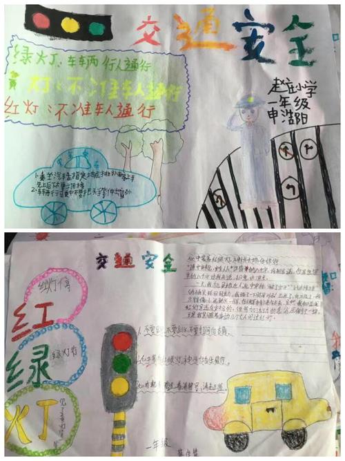 学生绘画交通安全手抄报