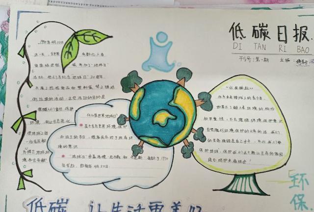 汉川市华严农场中学举行 倡导低碳生活 手抄报活动