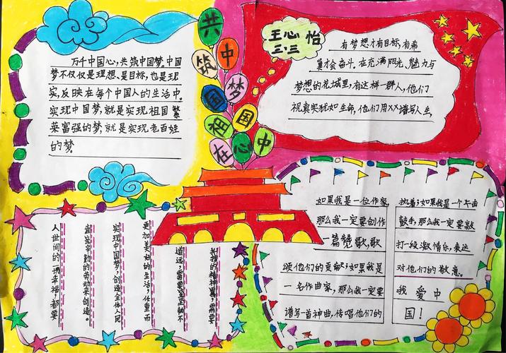 青州市西苑小学 共筑中国梦 祖国在心中 国庆儿童画及手抄报作品集