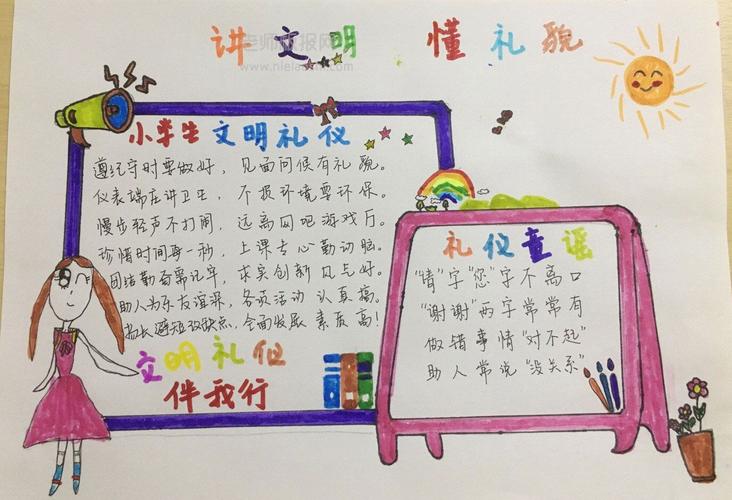 我是文明小学生手抄报图片 我是文明小学生手抄报图片二年级