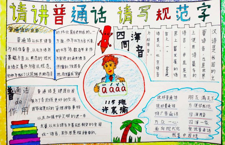 中枢小学115班 语言文字规范化建设 手抄报优秀作品集