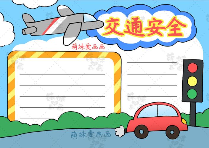 含文字内容的小学生2024交通安全手抄报模板合集 简单又漂亮