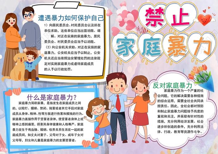 禁止家庭暴力小报手抄报禁止家庭暴力安全