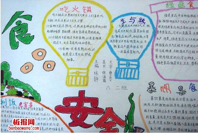 舌尖上的安全手抄报