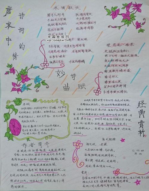 唐诗宋词元曲历史手抄报唐诗手抄报