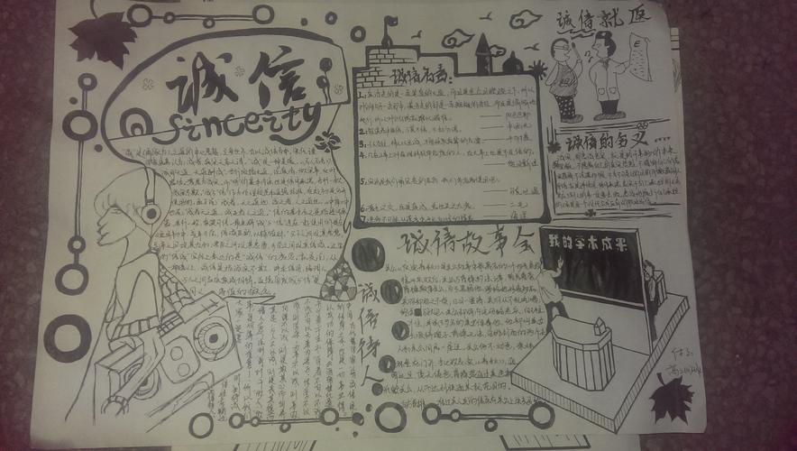 高三 4 班《别具匠心 让诚信在手抄报上如梦飞翔》