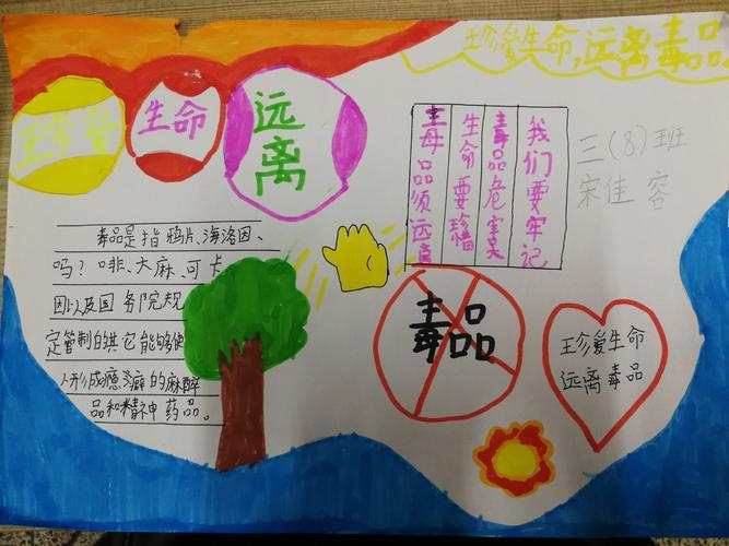 关于小学生禁磷禁白的手抄报小学生禁毒手抄报