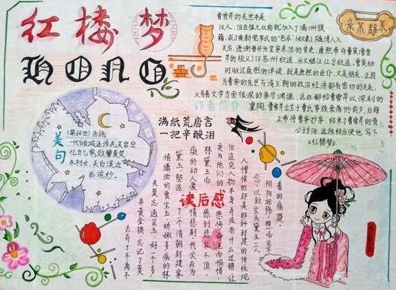 手抄报内容文稿之主要人物赏析贾宝玉林黛玉薛宝钗王熙凤红楼梦人物手-宝玉手抄报