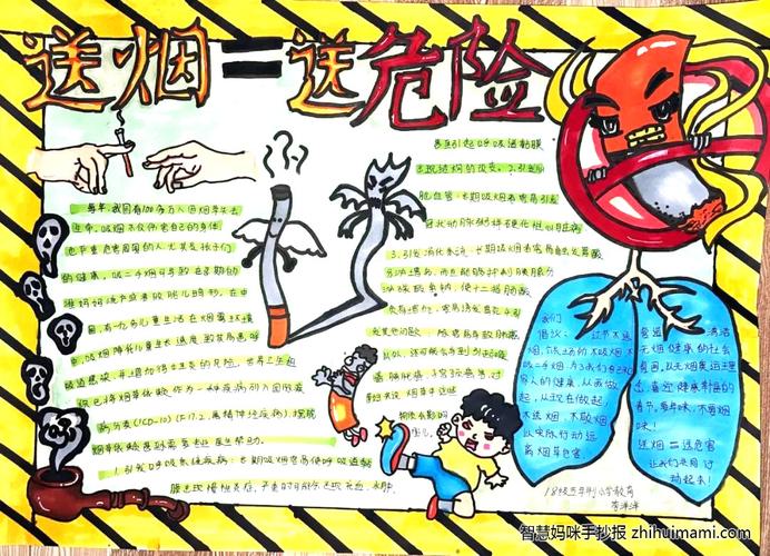 世界无烟日手抄报绘画作品6张