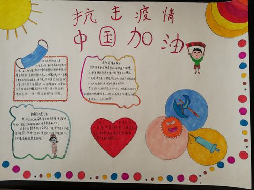 麻栗坡县第一小学三年级学生举行 抗击疫情 中国必胜 手抄报比赛活动