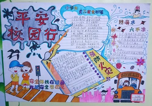 张坂中心小学平安校园手抄报展评