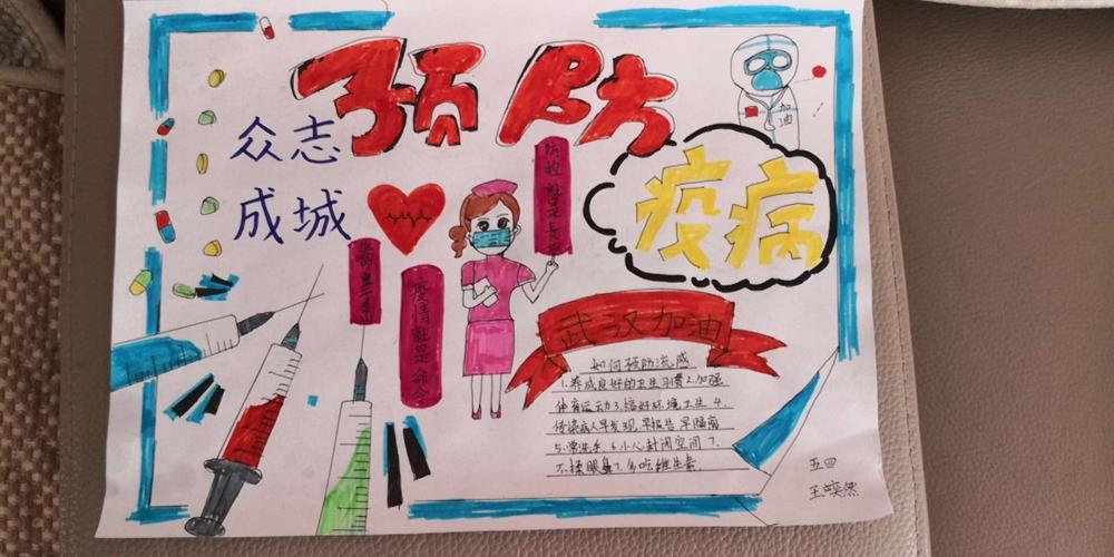 王奕然同学的手抄报《众志成城 预防疫病》 王奕然同学的手抄报《众志成城 预防疫病》