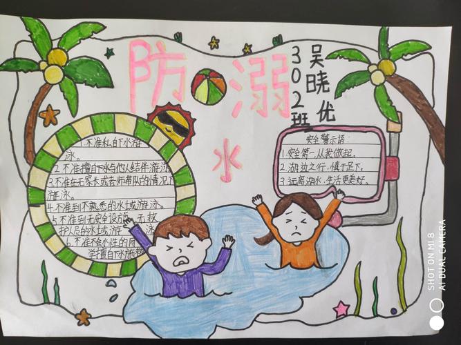 南马小学302班 防溺水 安全手抄报投票开始啦