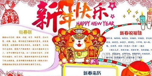 2024狗年春节手抄报简单又漂亮图片合集最新版