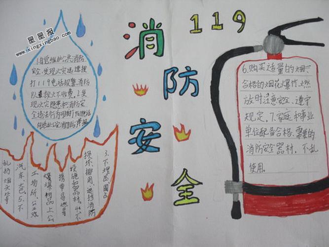 知识手抄报内容消防安全手抄报儿童画三年级消防安全手抄报简单 三