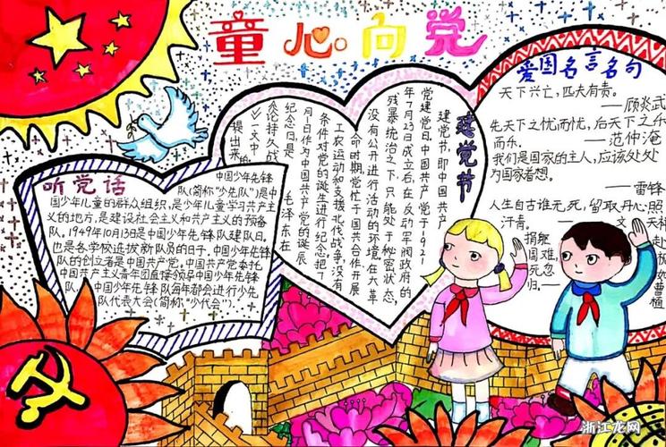 童心向党庆百年 主题手抄报