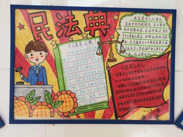 民法典画多字少的手抄报字少的安全手抄报