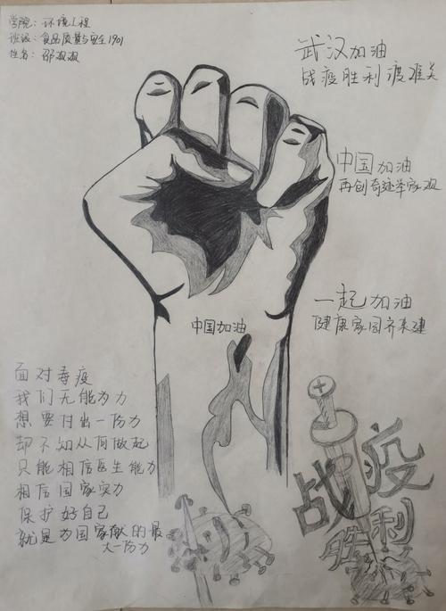 动漫素描版防疫手抄报手抄报版面设计图