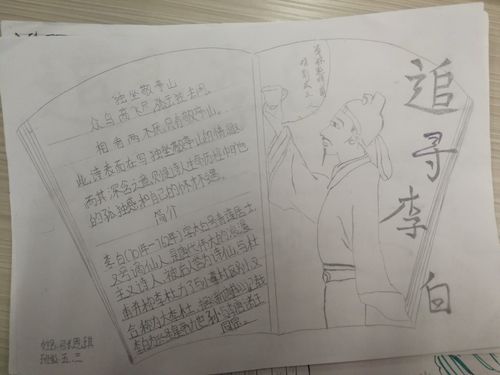 追寻李白 手抄报 2024.